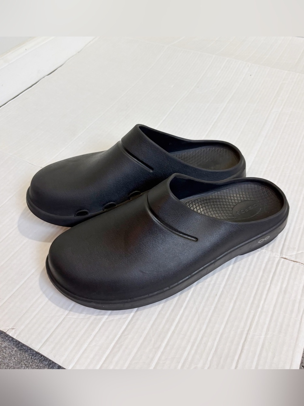 Oofos Oocloog Clog Recovery Shoes Black Size 13 EU 46 Foam Slip On Comfort